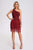 Yelitza One Shoulder Tassel Sequin Dress - Red