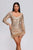 Farrah Feather Sequin Mini Dress - Gold - Bellabarnett