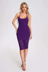 Xiclaly Cutout Halter Midi Dress - Purple