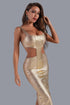 Kit Metallic Midi Bandage Dress - Gold