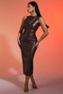 Hrinna Leather Midi Dress