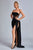 Lamva Corset Velvet Slit Maxi Dress - Black - Bellabarnett