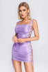 Poppy Lace Up Mini Dress - Purple