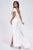 Colia Diamomate Mesh Corset Satin Maxi Dress - White