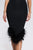 Rate Feather One Shoulder Midi Dress - Black - Bellabarnett