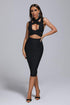 Blake Crossover Midi Bandage Dress