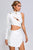 Nude One Shoulder Cutout Mini Bandage Dress - White