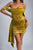 Elasa Velvet Corset Mini Dress - Yellow - Bellabarnett