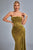 Lamva Corset Velvet Slit Maxi Dress - Yellow - Bellabarnett