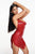 Next Level Diamante Mesh Metal Dress - Red