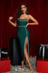 Facia Strapless Rhinestone Midi Bandage Dress