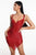 Next Level Diamante Mesh Metal Dress - Red