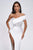 Colia Diamomate Mesh Corset Satin Maxi Dress - White