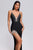 Gini Diamonate Slit Maxi Bandage Dress - Bellabarnett