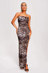 Talia Leopard Halter Slit Maxi Dress