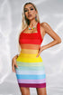 Paco Rainbow Mini Bandage Dress