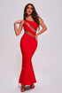 Kylli One Shoulder Diamante Mesh Maxi Bandage Dress