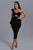 Noelle Midi Bandage Dress - Black