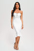 Zandra Strapless Diamante Midi Bandage Dress