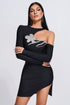 Claudia Diamonate Mini Bandage Dress - Black